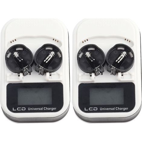 Chargeur avec écran LCD Rechargeable, 2 pièces, pour batterie au Lithium bouton LIR2016 LIR2025 LIR2032