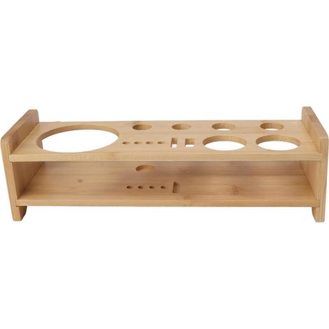 Organizador de barra de almacenamiento de herramientas de bar de madera de bambú de gran capacidad que ahorra espacio para uso doméstico y profesional 11,4 x (1/5)