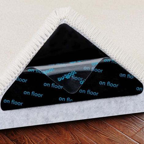 Ruban adhésif pour tapis, 8 pièces, antidérapant, réutilisable et lavable, pour tapis de surface (1/4)