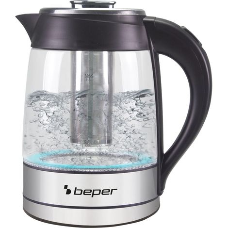 BEPER BB.103 Bollitore Elettrico 1,8 L - Tisaniera Infusiera con Filtro in Acciaio Inox per The e Tisane in Foglia (1/5)