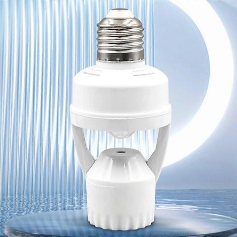 douilles E27 avec interrupteur, détecteur de mouvement PIR à 360°, 110-240 V, ampoule intelligente à détection infrarouge, éclairage réglable. (1/5)