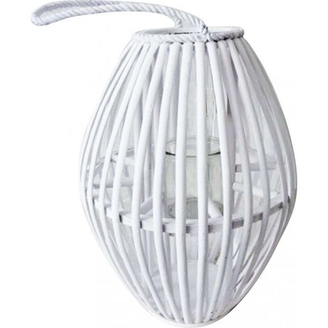 Lanterna Violette in Vimini Bianco (1/2)
