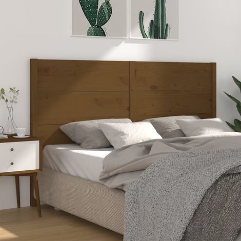 Cabecero madera maciza de pino marrón miel 126x4x100 cm vidaXL (1/5)