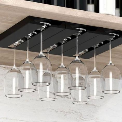 Porte-Verre Vin Suspendu Sous tagre Support De Rangement Pratique Et Innovant RANGE VERRE (1/4)