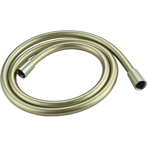 Flexible de douche à main de 1,5 m en PVC doré brossé avec embout en cuivre et motif floral rotatif à 360° (1/4)
