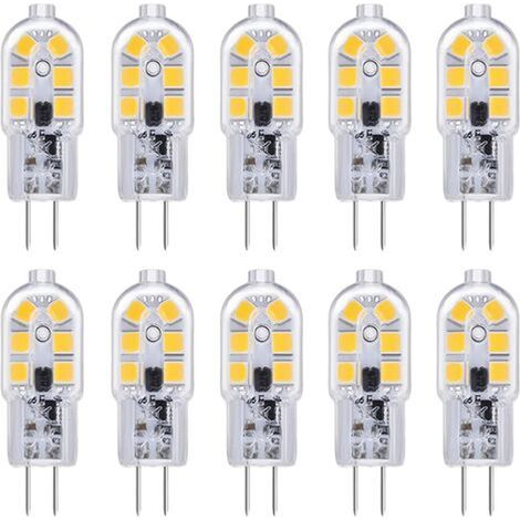 Ampoule LED G4 12 V 2 W Blanc froid 6000 K, 200 lm, équivalent halogène 10 W/20 W, culot G4 à deux broches, alimentation 12 V AC/DC pour ventilateur de camping-car/cuisine, non dimmable (1/5)