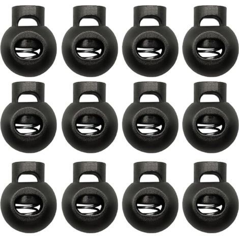 Cord Lock - 23 x 18 mm - Spring Cord Stopper with Metal Spring - for Drawstrings Backpacks Hood Cords - 12 pcs (1/5)