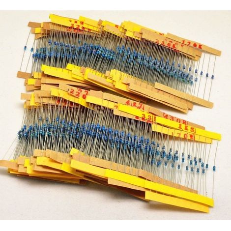 Pack 1220 Resistencias 1/4W -1% - 10 unidades de 122 valores diferentes de 0,1 Ohm a 4,7m Ohm (1/2)