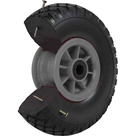 Sackkarrenrad Vollgummi 260x85 mm 3.00-4 PU Ersatzrad Rad Reifen Achsenlager 75 mm grau (1/5)