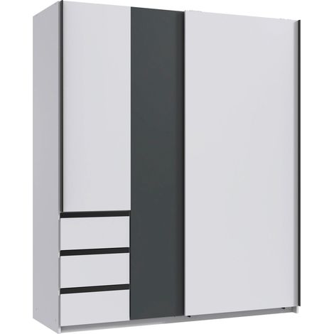 Mömax Schwebetürenschrank Adria Weiß/Graphitfarben (1/4)