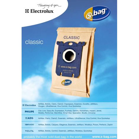 Lot de 5 sacs E200B s-bag pour aspirateurs Electrolux – Filtration 95% – Papier haute qualité pour performance supérieure (1/2)