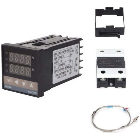 REX-C100 PID Temperature Controller, Digital Thermostat Kit AC110V-240V, 0℃400℃, LED Digital Temperature Controller with Alarm (1/5)