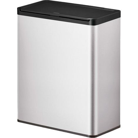 EKO - Poubelle touch tri sélectif Essential 20+20 litres - Stainless steel Polypropylene  - inox mat, noir
