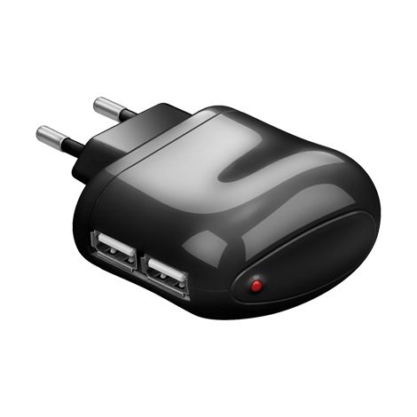 TECHLY Trasformatore da rete italiana a 2p USB 2 A nero