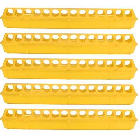 Mangeoire Pour Oiseaux - Plastique Épais Jaune - 5 Compartiments - Pour Volières Et Jardins - Lot De 1 (1/5)