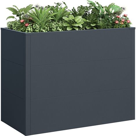 Pflanzkübel - 100 x 50 x 77 cm - Anthrazit - verzinkter Stahl