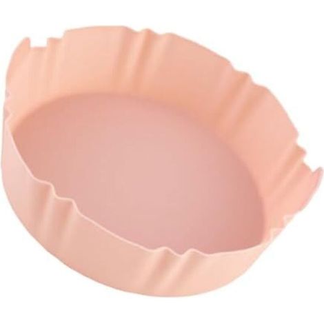 SABIR 17.2x4.6cm Plaque à Pâtisserie Tapis De Friteuse à Air Domestique Plaque De Cuisson En Silicone Pour Friteuse à Air Tapis De Friteuse à Air Réutilisable Rose Gel De Silice (1/5)