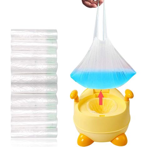 100 sacs de rangement universels pour pot de voyage, avec cordon de serrage, pour apprentissage de la propreté, enfants, tout-petits, adultes et animaux (1/5)
