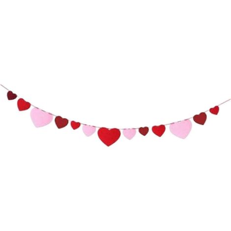 Décoration de la Saint-Valentin, guirlande de cœurs suspendue, guirlande en feutrine, guirlande de cœurs pour la Saint-Valentin, bannière pour mariage-Style B