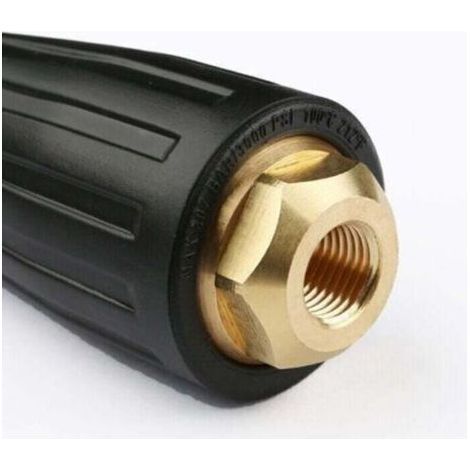 Boquilla giratoria de alta presión de 3000 PSI, boquilla de pulverización turbo para hidrolimpiadoras con conexión rápida de 1/4", 030 (Negro) (1/3)