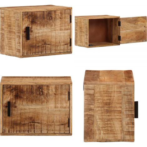 Wand-Nachttisch 40x30x25 cm Massivholz Mango - Wandmontage - Massivholz (1/5)