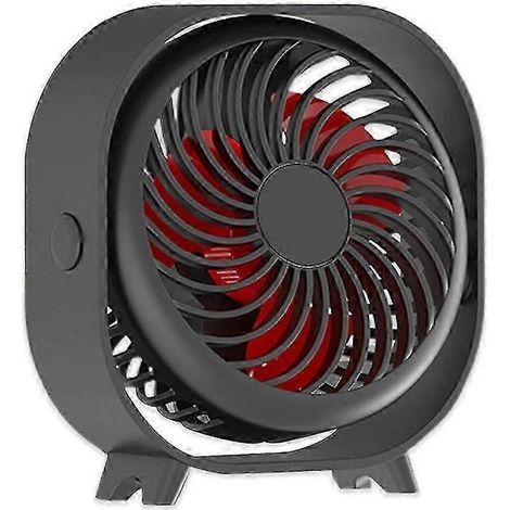Ventilateur de bureau rechargeable, mini ventilateur portable pour bureau, chambre d'étudiant ou maison, silencieux, noir (1/5)