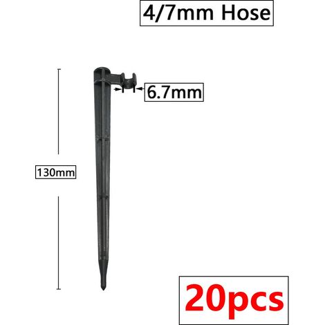 Support de tuyau d'irrigation goutte à goutte en forme de « C » (417 mm) pour jardin, tiges fixes 1/4" et 3/8", à insérer dans le sol (1/5)