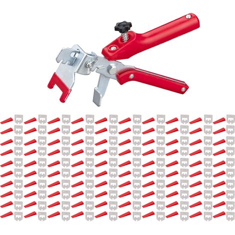 Kit de 100 cales de nivellement pour carrelage 1,5mm transparent, avec pince de pose (1/5)
