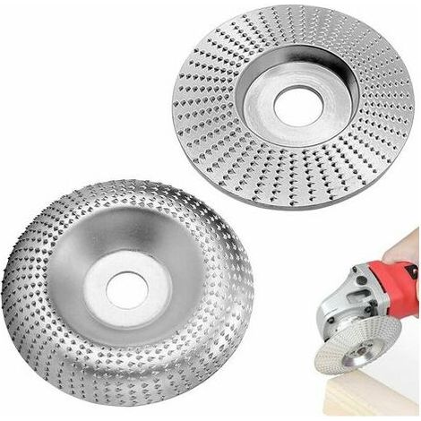 Lot de 2 Disques à Sculpter Bois pour Meuleuse d'Angle 100mm, Roue Abrasive Angulaire en Bois 3.9 Pouces (1/4)