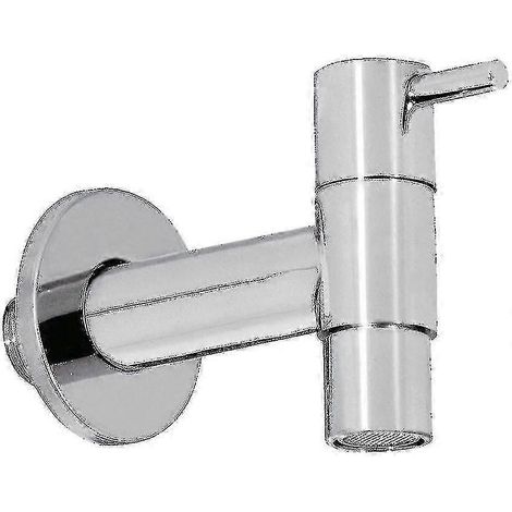 Robinet de jardin moderne chromé avec aérateur, pour eau froide extérieure (1/4)