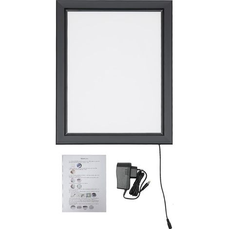 LED Beleuchteter Plakatrahmen, Leuchtrahmen 40 x 50 cm Plakat-Rahmen Beleuchtet Vielseitiges Werbedisplay Wandmontage Rahmen ‎Schwarz