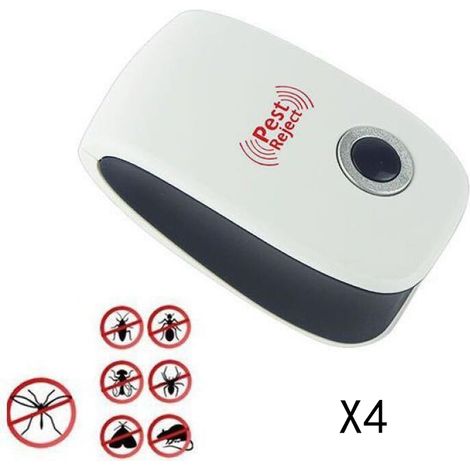 (4 pcs) Répulsif Ultrasonique Anti-Rongeurs Insectes Ultrason Souris et Rats,diffuseur Anti Moustique Electrique Ultrason pour Fourmis Araignées (1/5)