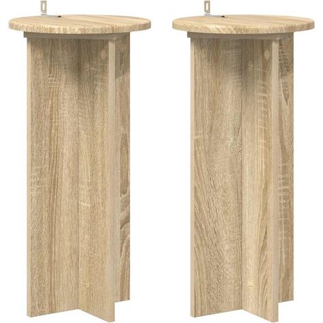 Support pour plantes (2 pièces) en chêne de Sonoma, 29,5 x 29,5 x 60 cm (1/5)