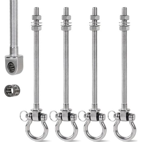 Stück M10 Edelstahl 304 Schaukelhaken mit Nadellager, Deckenhaken mit 175 mm Gewinde für Schaukel, Yoga (Indoor/Outdoor)
