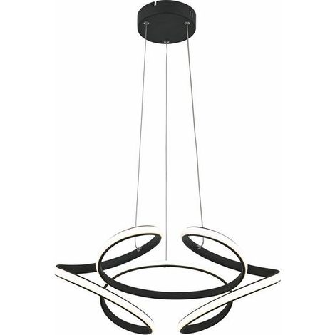 Suspension LED Narida 40W Ø50 noire acrylique Reality