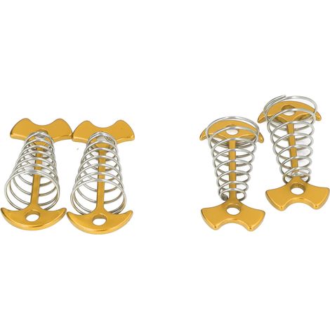 Stück Fischgräten-Zeltnägel aus Aluminiumlegierung und Edelstahl, verlängerte Bodenplanken-Erdanker mit Feder, Gold (1/5)