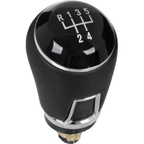 Pomo de cambio de marchas VW Passat B6 06-11 de 5 velocidades en piel negra (1/5)