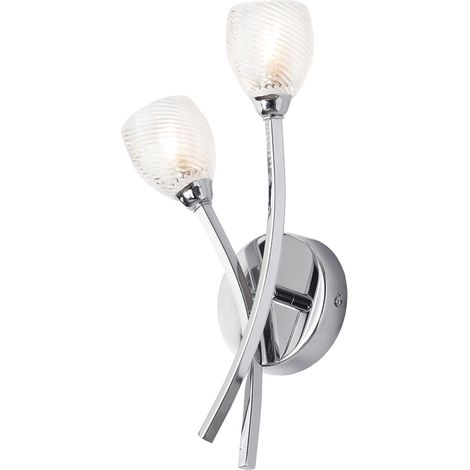 Litecraft Catri Wall Light Bathroom IP44 Rated 2 Arm Fitting - Polished Chrome (1/5)
