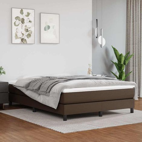 vidaXL Colchón muelles ensacados firmeza media cuero sintético marrón 140x190x20 cm (1/5)