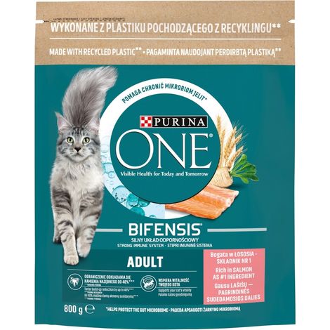 PURINA One Bifensis Saumon Adulte - croquettes pour chat - 800 g