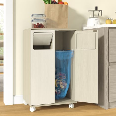 Armoire, en bois, 2 portes, 2 compartiments, 46,7 x 35 x 80 cm, pour cuisine et salle à manger, rangement pratique, format gain de place