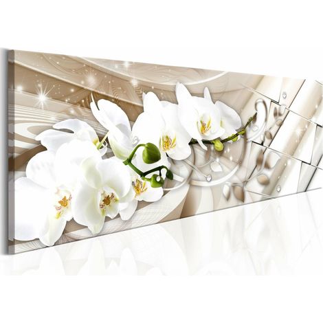 Tableau orchidée et abstraction - 150 x 50 cm (1/4)