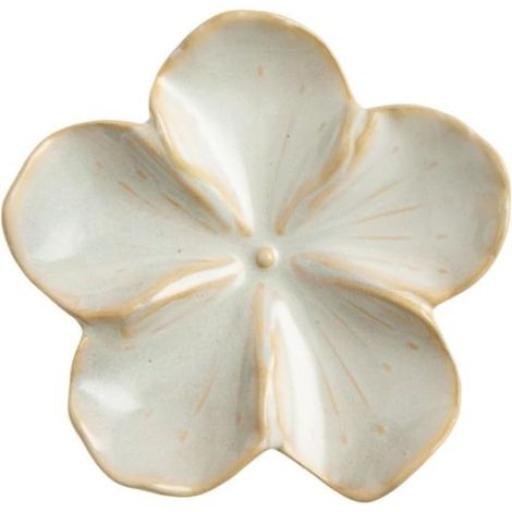 Assiette à tremper en céramique, plat en forme de fleur, assiettes d'assaisonnement en céramique de style japonais pour sushis, collations et apéritifs (blanc) (1/5)