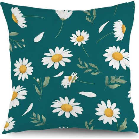 Taie d'oreiller fleurs naturelles, décoration intérieure maison,45×45cm (1/5)