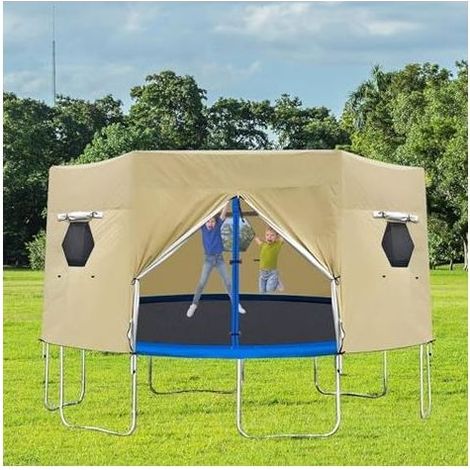 Tente Trampoline - Polyester Oxford Couverture D'ombrage Imperméable Résistante Aux UV Auvent D'abri Solaire pour Rond Pliable Jardin, Jeu Extérieur