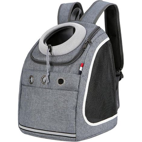 sac Dos Portable Pour Chien Gris 1 Pice Confortable Et Respirant, Convient Aux Petits Chiens Et Aux Chiens Et Chats, Sac Dos De Voyage Et De Cam (1/5)