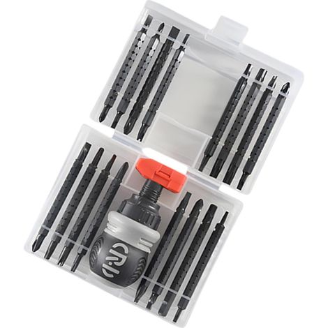 2 set di cacciaviti a cricchetto multi-inserto 34 in 1, utensili portatili per riparazioni