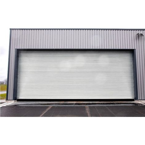 Rideau Métallique Blanc RAL9010 Motorisé 220V Lames Pleines 9/10ème L6500 H3000 PREMIUM Blanc RAL9010 (1/3)