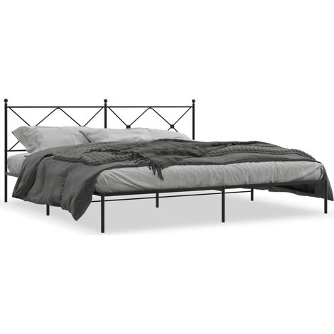 Maison Exclusive - Bettgestell mit Kopfteil Metall Schwarz 200x20