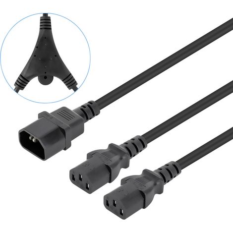 Câble de raccordement Manhattan alimentation [2x Secteur femelle C13 - 1x Secteur mâle C14] 1.8 m no